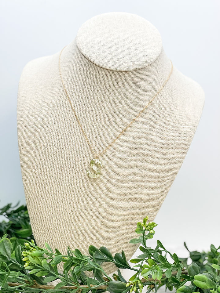 Flower Initial Pendant Necklace