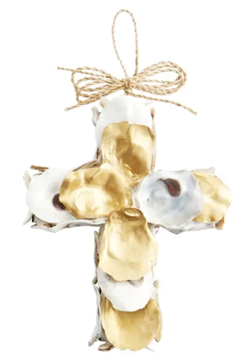 Gold Oyster Cross Ornaments by Mud Pie - Choice of Style