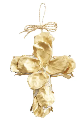 Gold Oyster Cross Ornaments by Mud Pie - Choice of Style