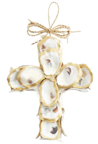 Gold Oyster Cross Ornaments by Mud Pie - Choice of Style