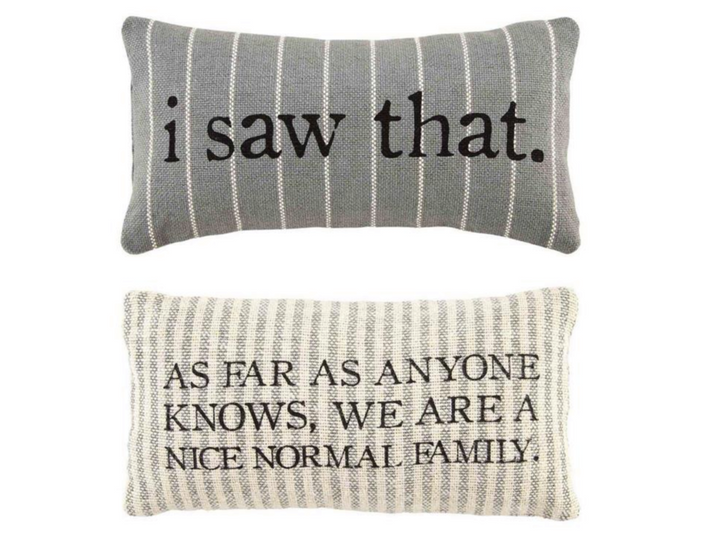 Small Funny Striped Pillows by Mud Pie