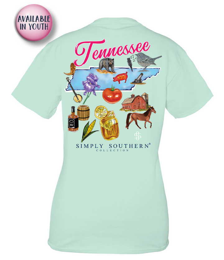 Tennessee State Short Sleeve Tee by Simply Southern