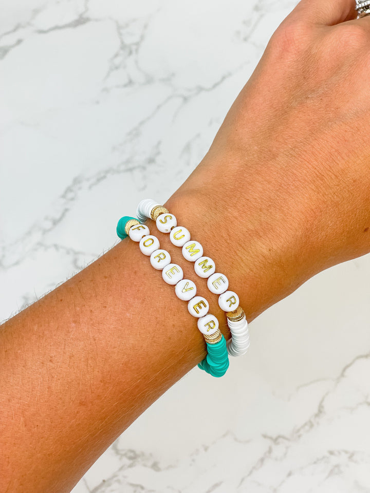 'Summer Forever' Disc Stretch Bracelet Set