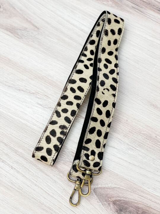 Textured Cowhide Purse Strap - Spotted