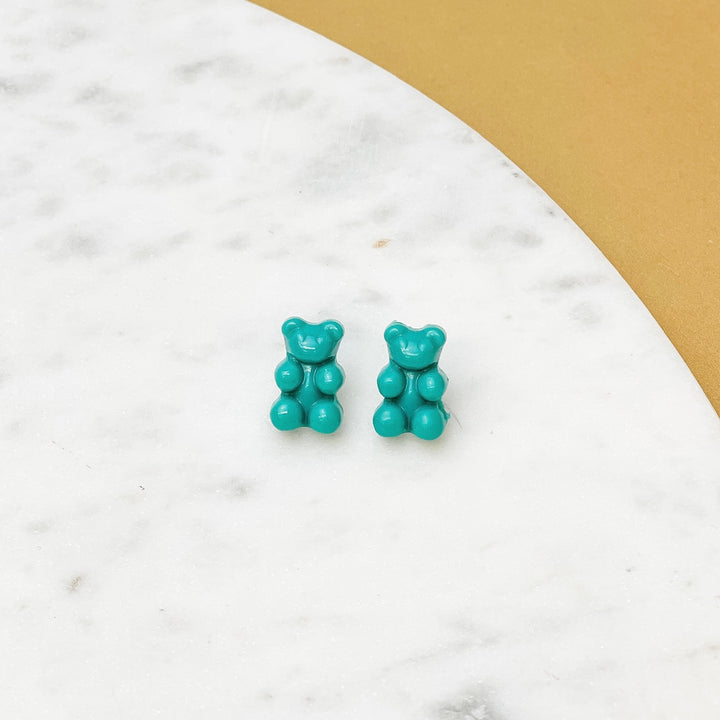 Gummy Bear Stud Earrings - Turquoise