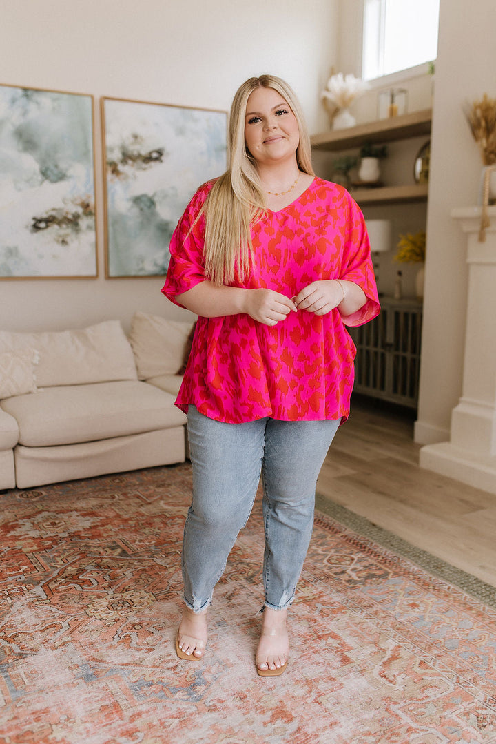 Unforgettable V-Neck Animal Print Blouse