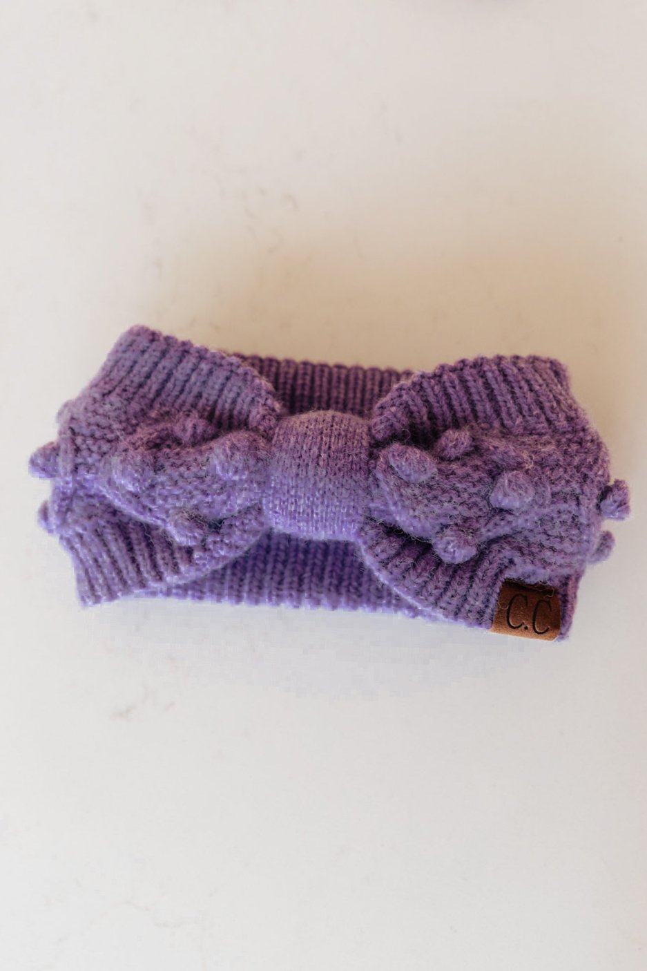 Pom Knit Head Wrap In Periwinkle (Ships in 1-2 weeks)