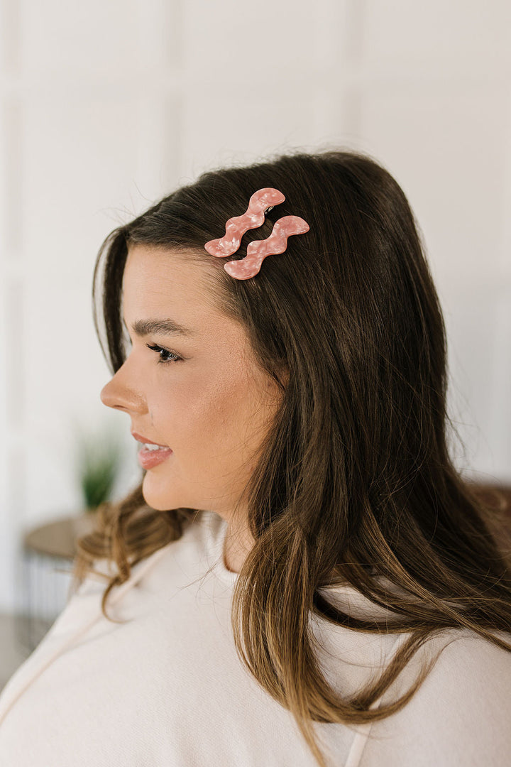 Wavy Clip Set Pink Pearl (Ships in 1-2 Weeks)