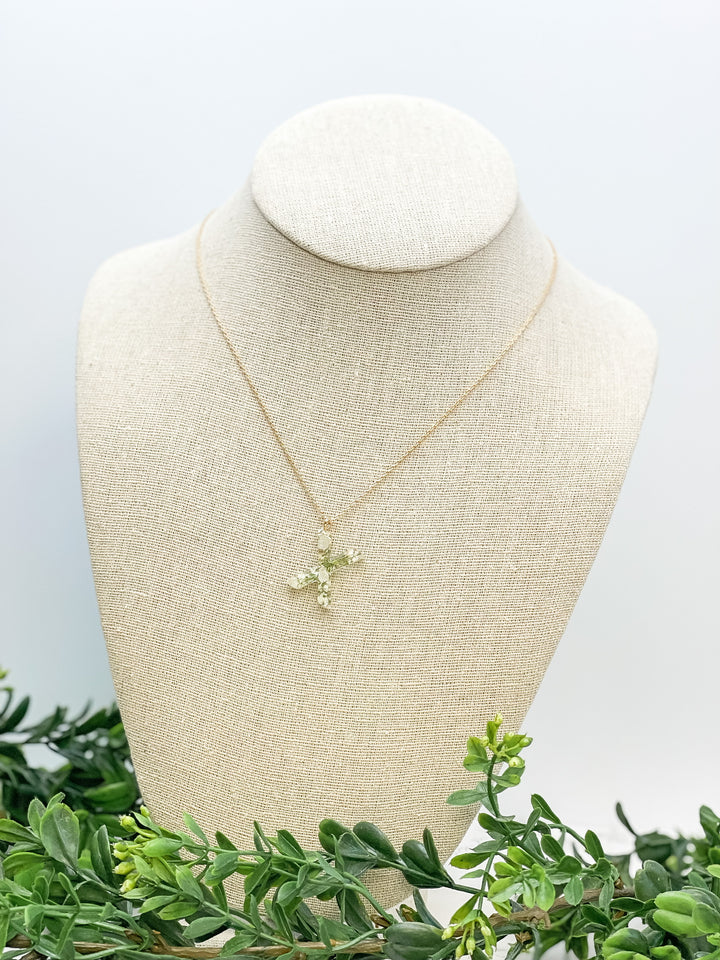 Flower Initial Pendant Necklace