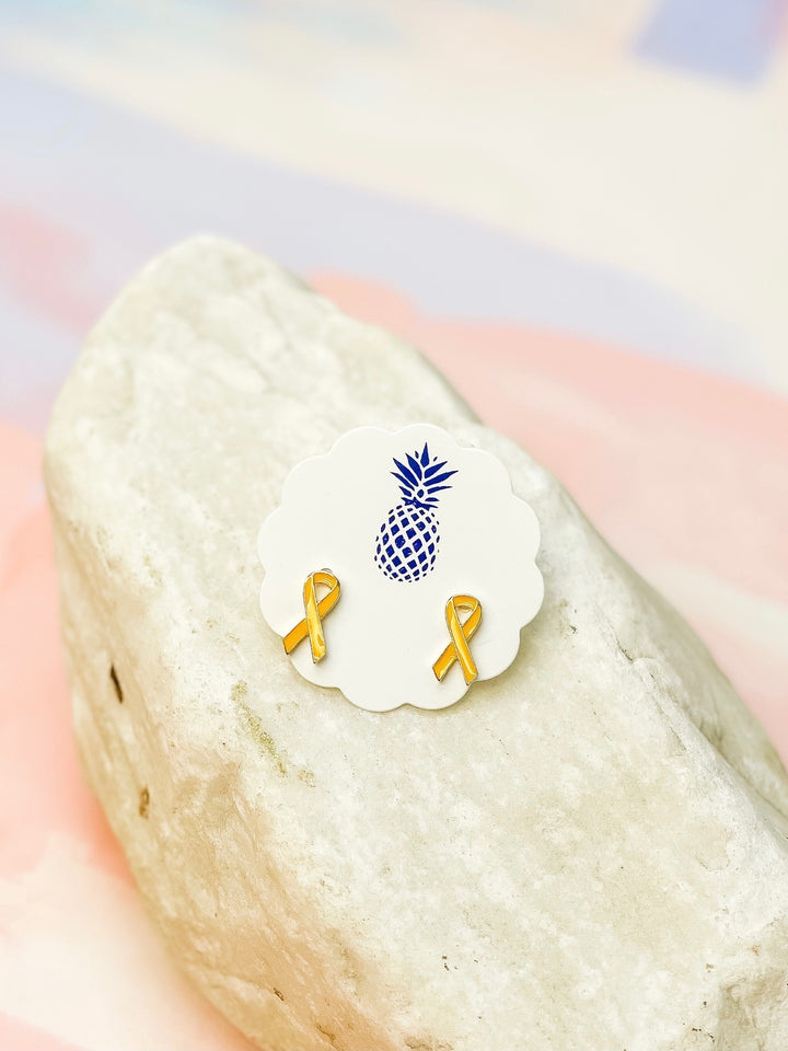 Yellow Ribbon Signature Enamel Stud Earrings