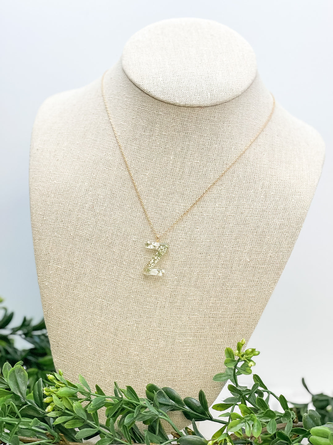 Flower Initial Pendant Necklace