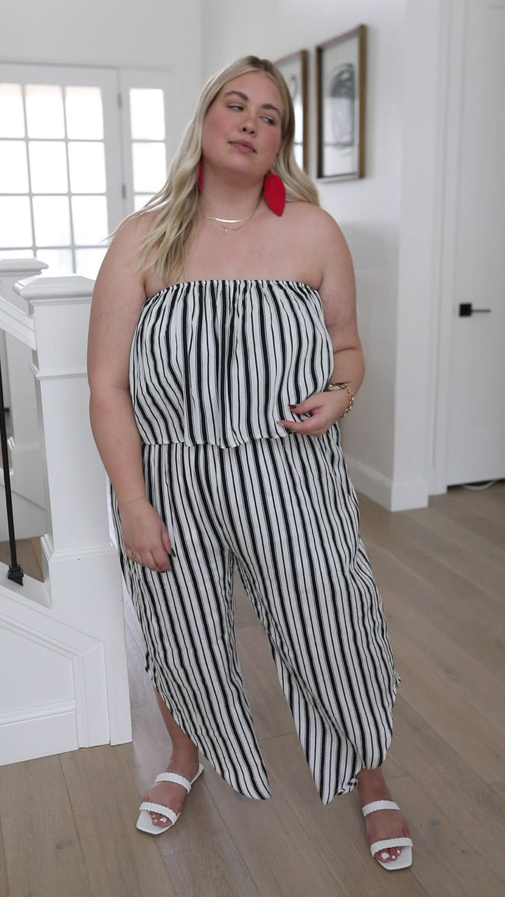 Modern Stripes Sleeveless Jumpsuit