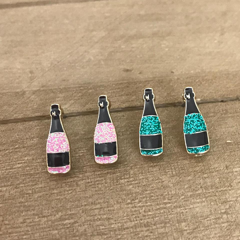 Glitter Bubbly Bottle Stud Earrings