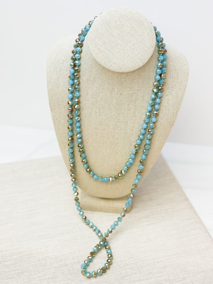 Endless Beaded Long Necklace - Turquoise