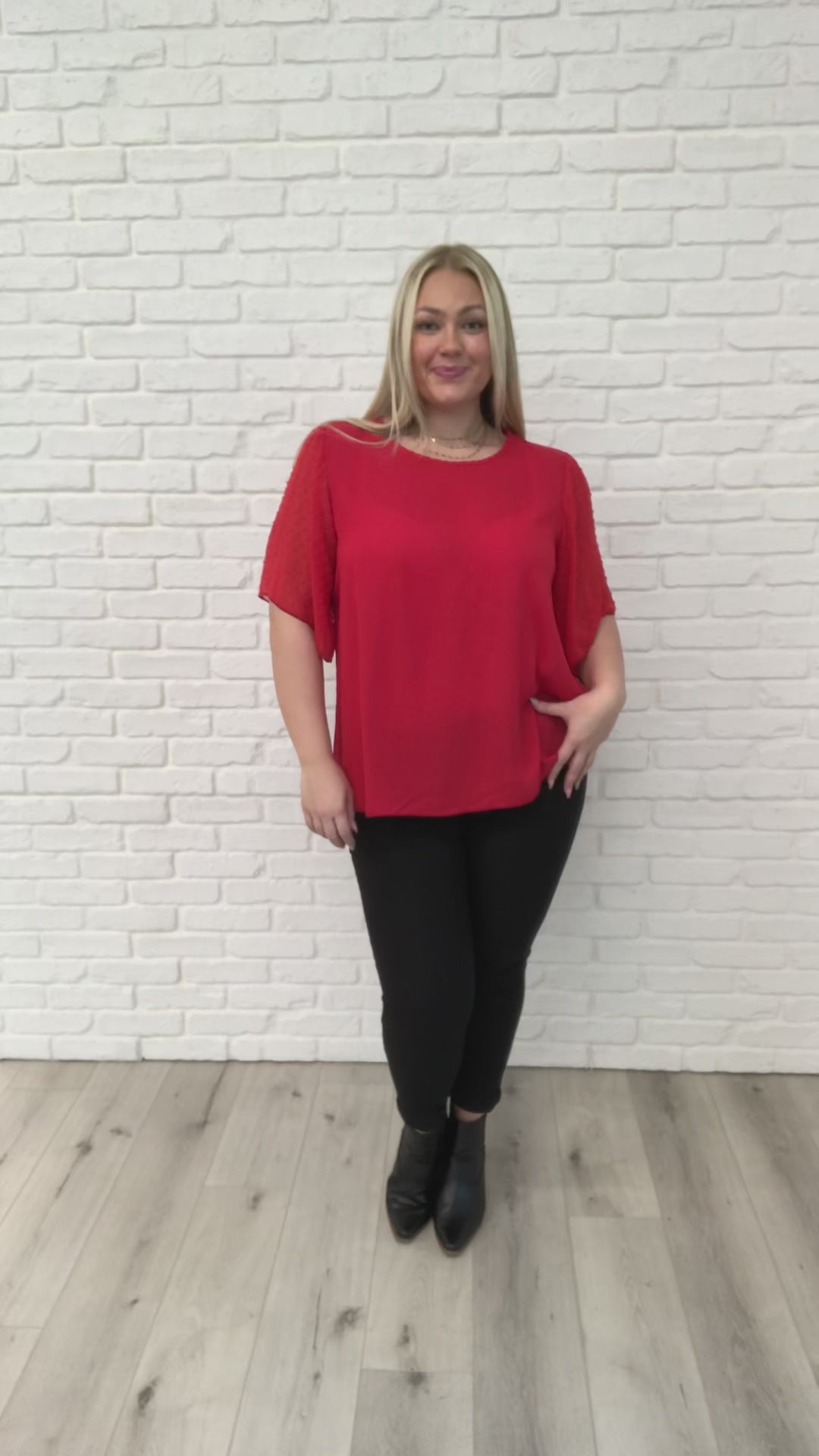 Best Of My Love Short Sleeve Blouse In Red