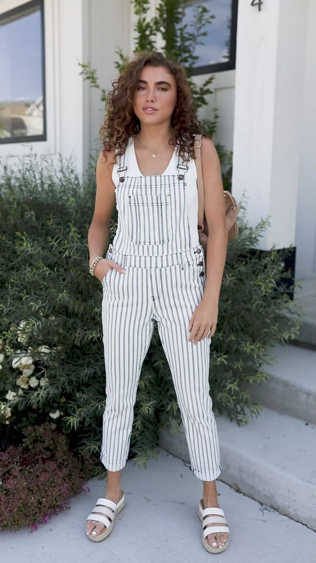 Railroad Stripe Overalls by Judy Blue