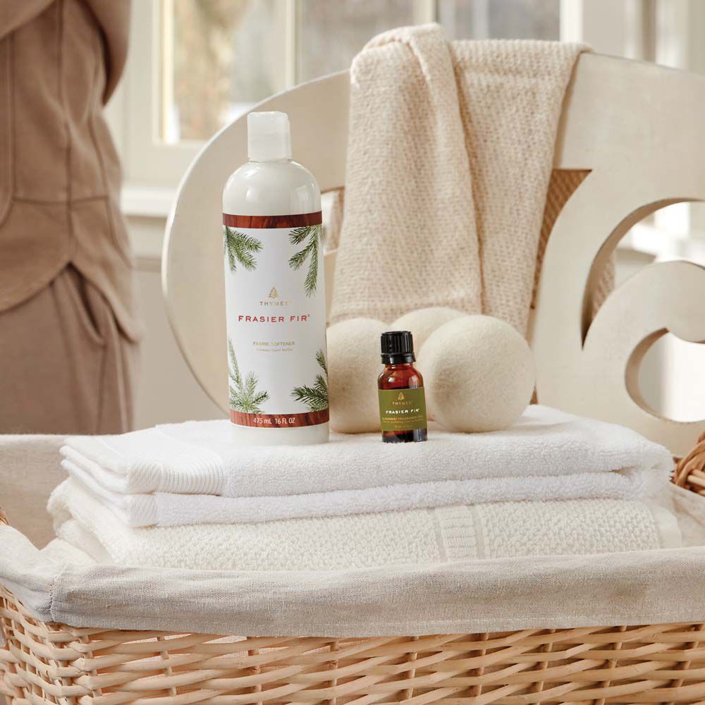 Frasier Fir Wool Dryer Balls & Laundry Fragrance Oil Set by Thymes