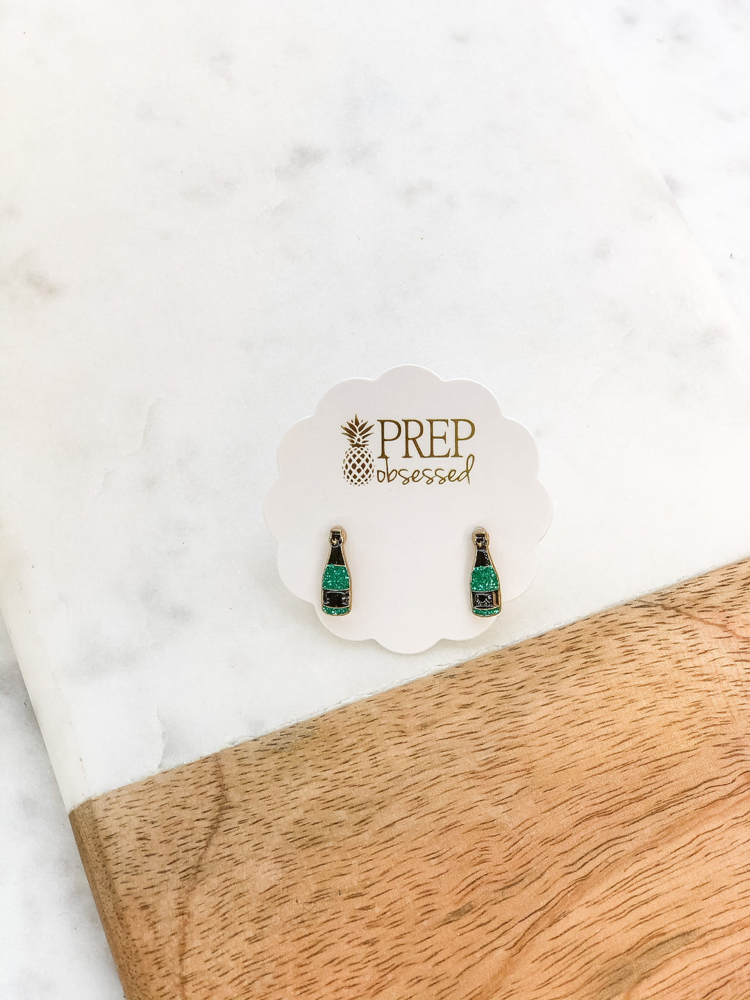 Glitter Bubbly Bottle Signature Enamel Studs