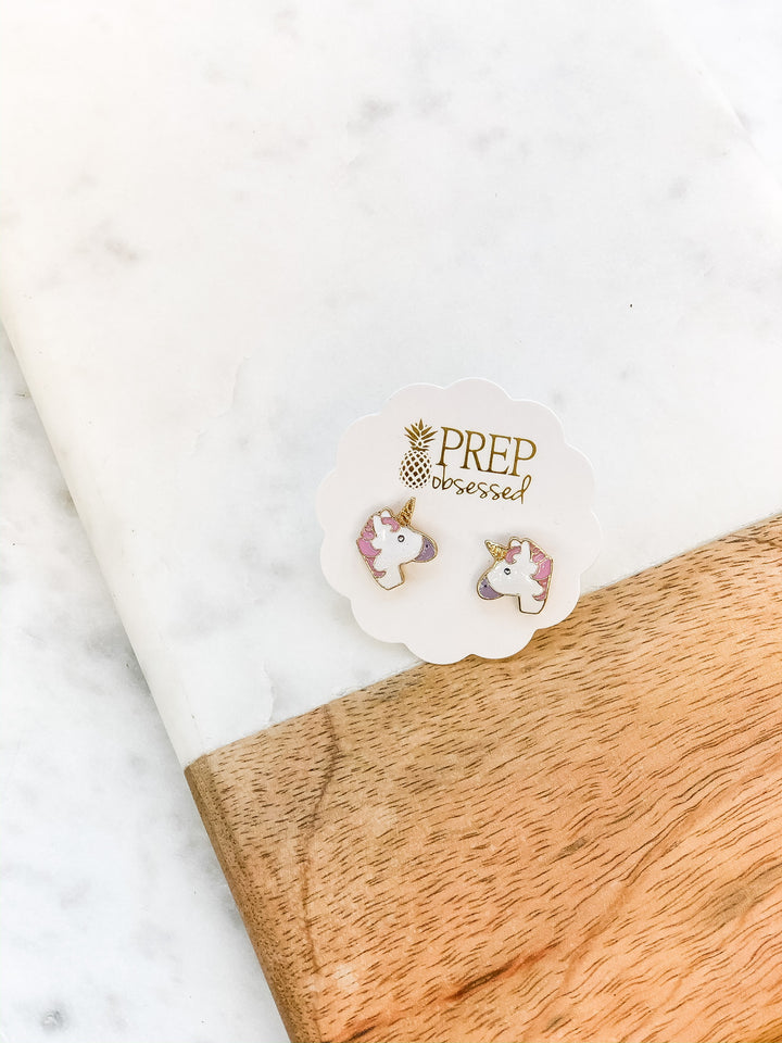 'Unicorn Vibes Only' Signature Enamel Unicorn Studs