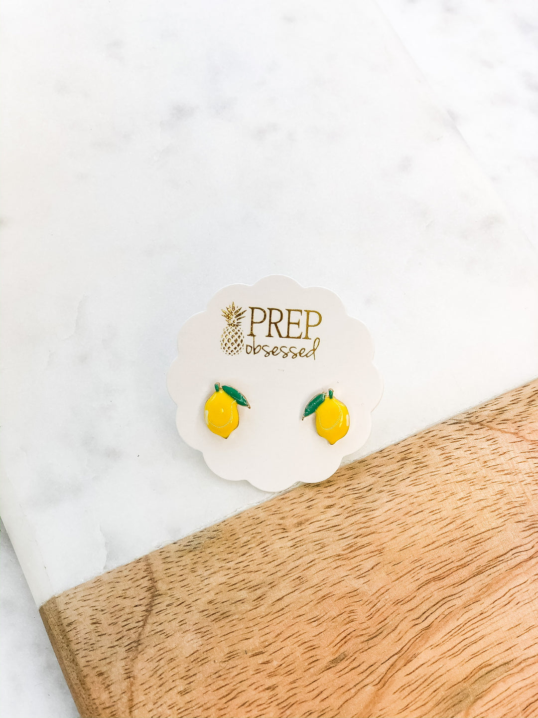 Lemon Signature Enamel Studs by Prep Obsessed