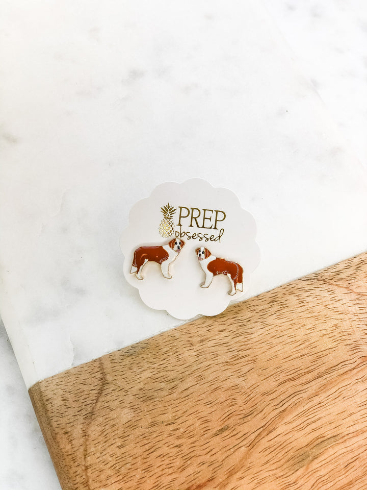 Signature Pet Enamel Studs by Prep Obsessed - Saint Bernard