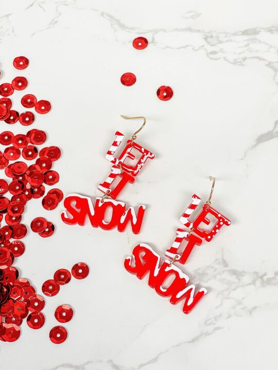 'Let it Snow' Acrylic Dangle Earrings