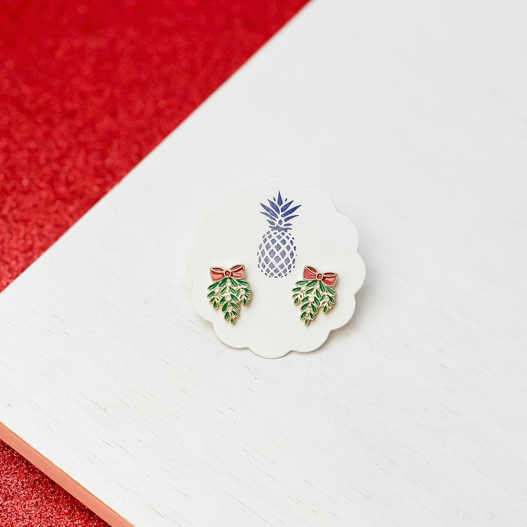 Mistletoe Signature Enamel Stud Earrings