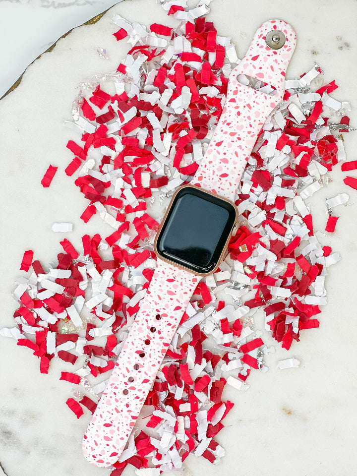 Terrazzo Heart Printed Silicone Smart Watch Band