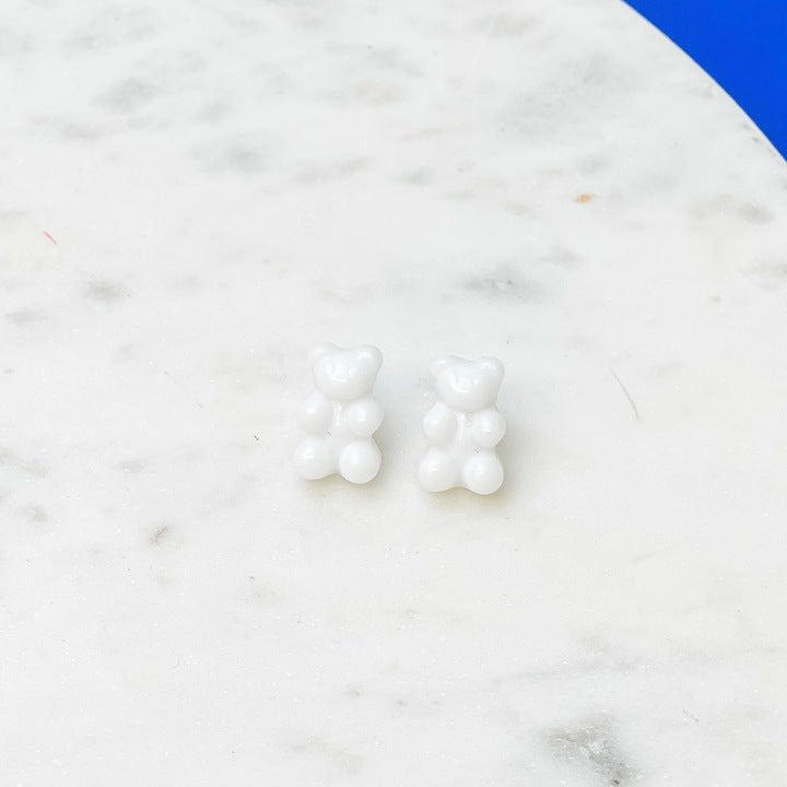 Gummy Bear Stud Earrings - White